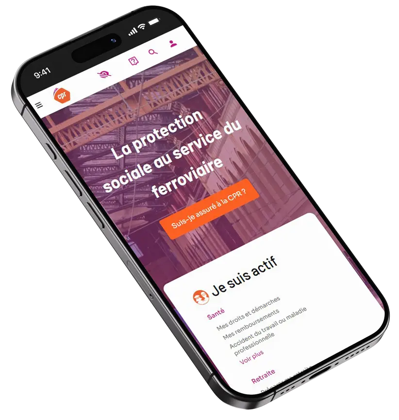 Mockup mobile du site CPR SNCF - intégration responsive WordPress site institutionnel