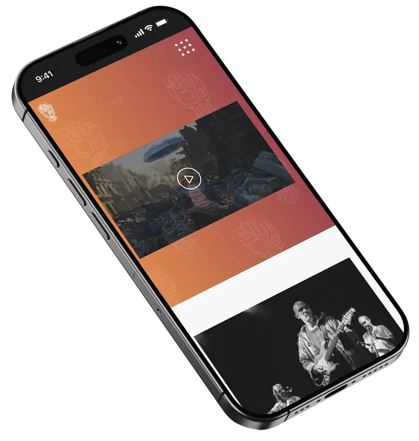 Mockup mobile du site Da Goum Projekt - responsive WordPress collectif artistique marseillais